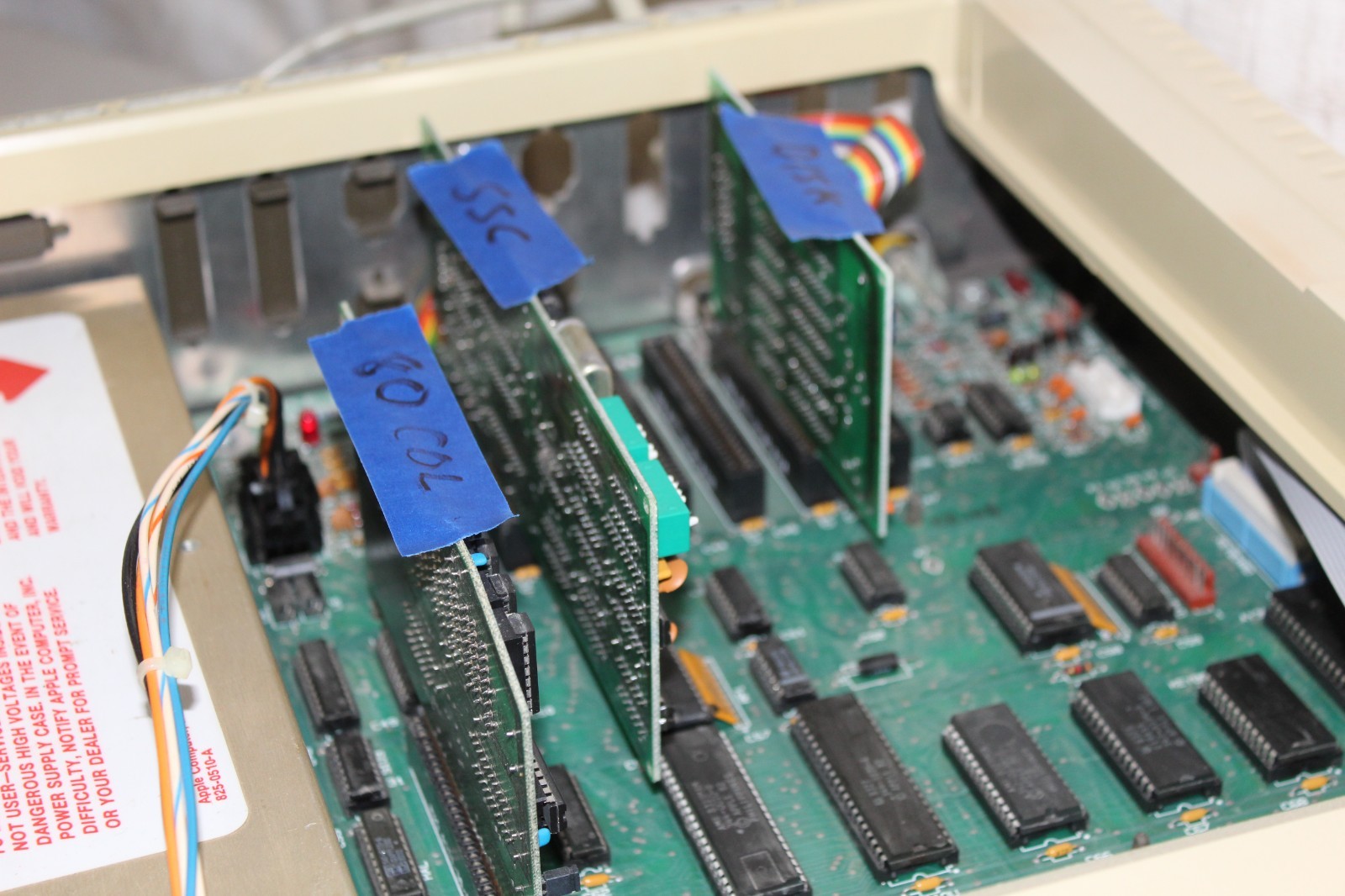 Apple IIe Computer 80-Col Card Disk II Controller Super Serial Tested