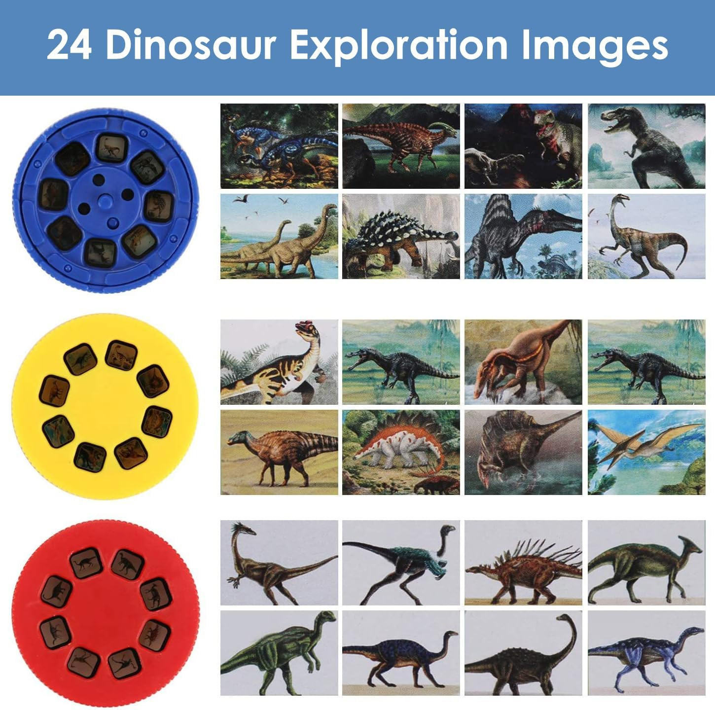 Pup Go Dinosaur Kids Flashlight Projector Torch with 3 Discs 24