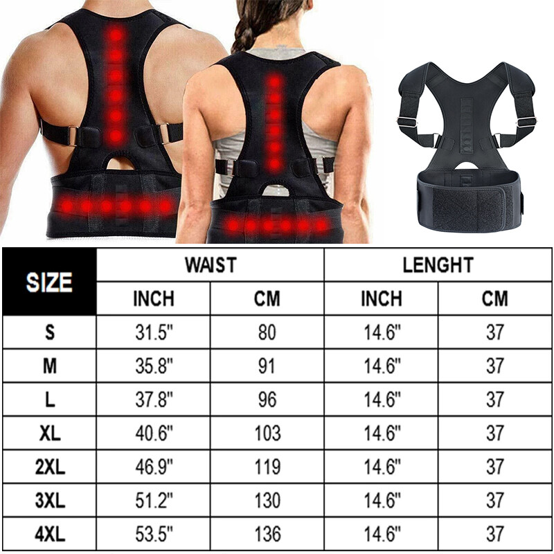 Magnetic Back Posture Corrector Shoulder Straightener Brace Neck Spine Support