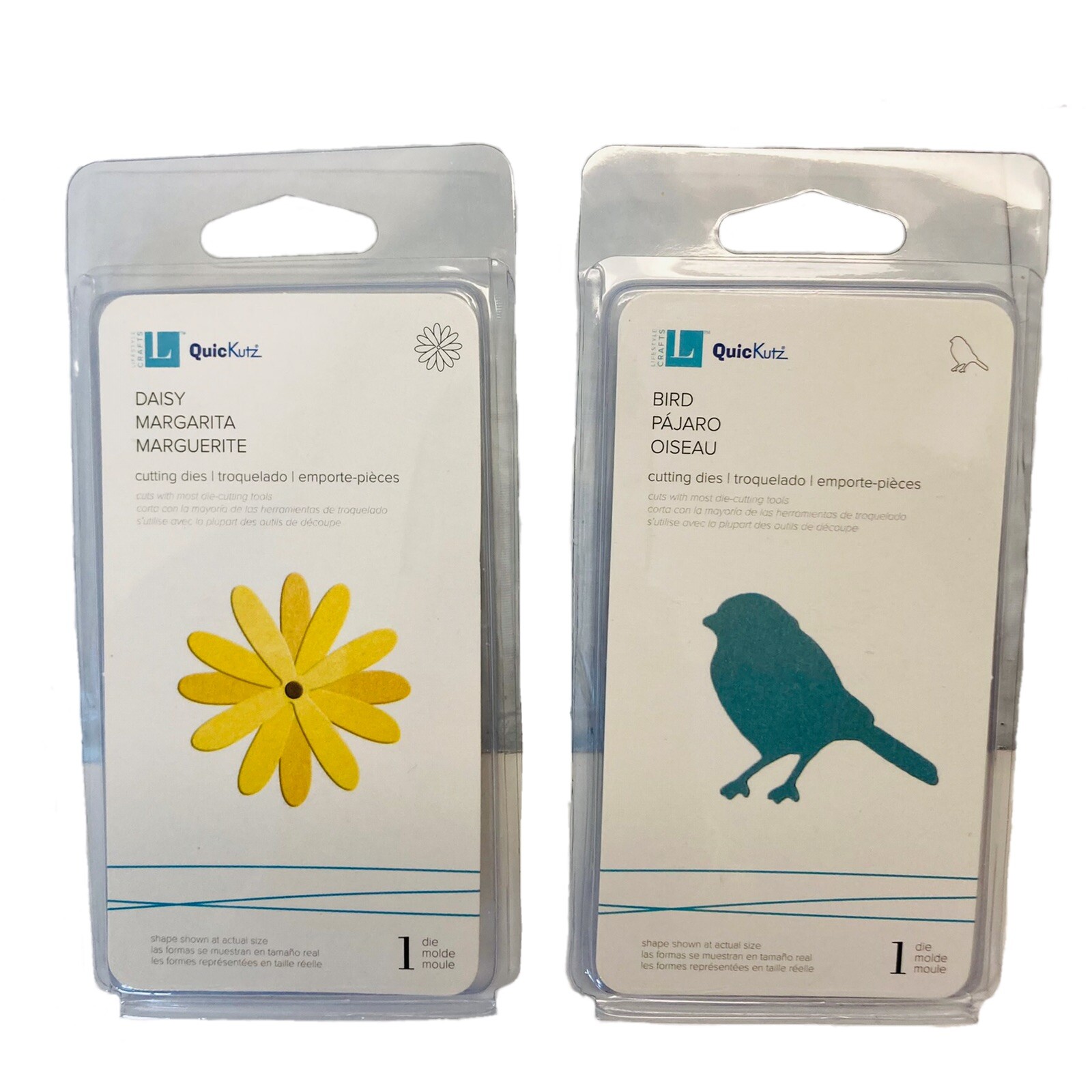 Quikcutz Die Paper Crafting Set of 2 Cutting Bird Designs & Daisy