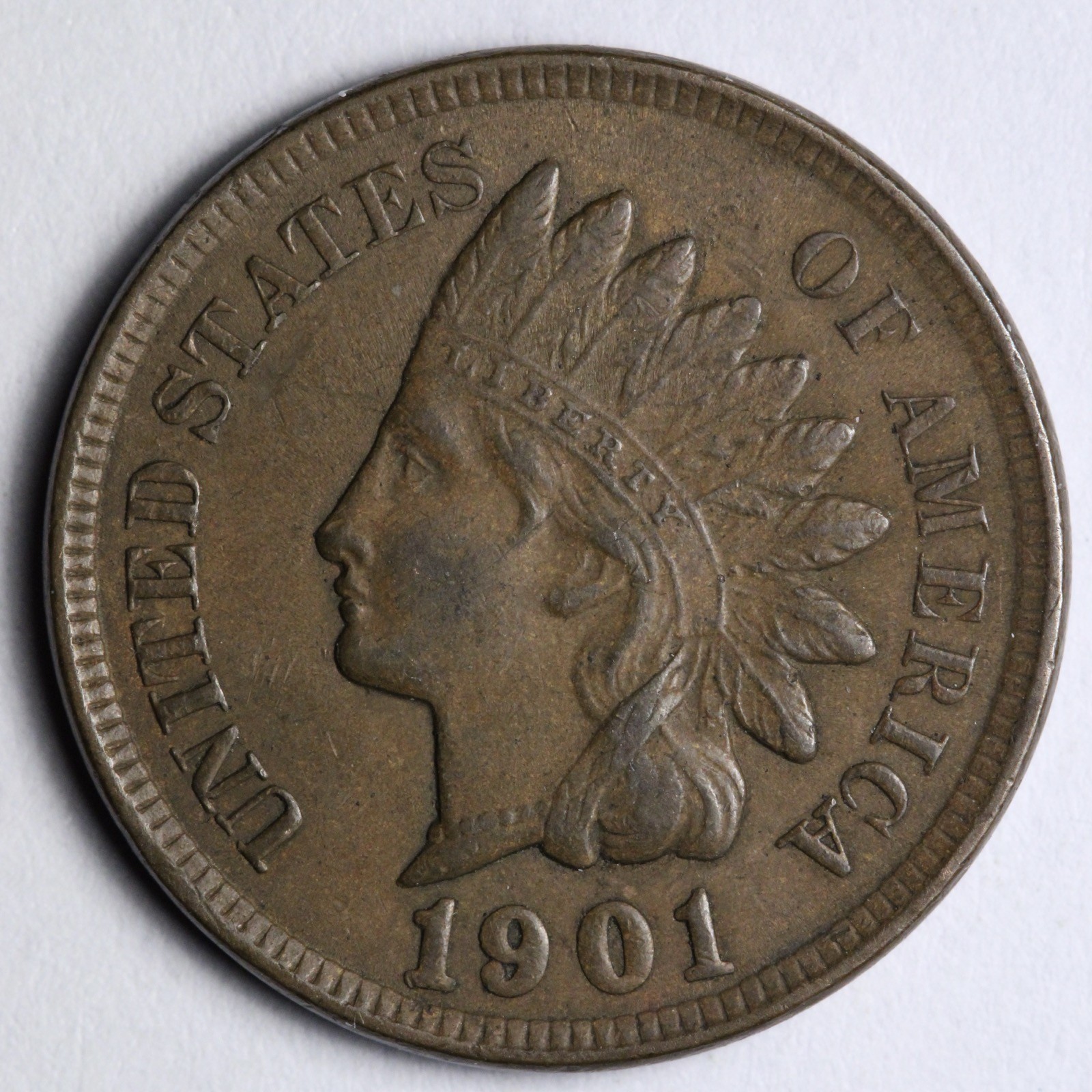1901 Indian Head Cent Penny AU E152 QWL