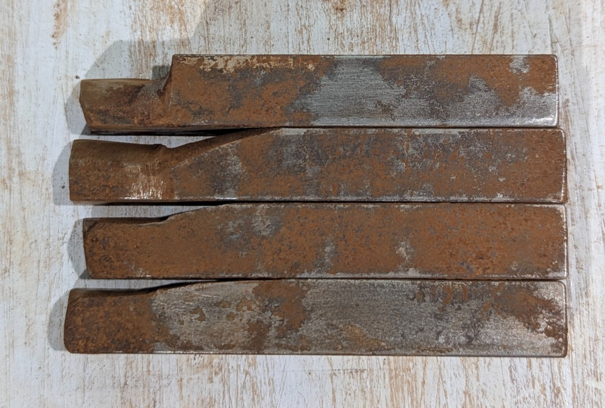 Lot 4 MICRO 100 AR-8 883 Carbide Lathe Tool Bits 1/2" Square USED