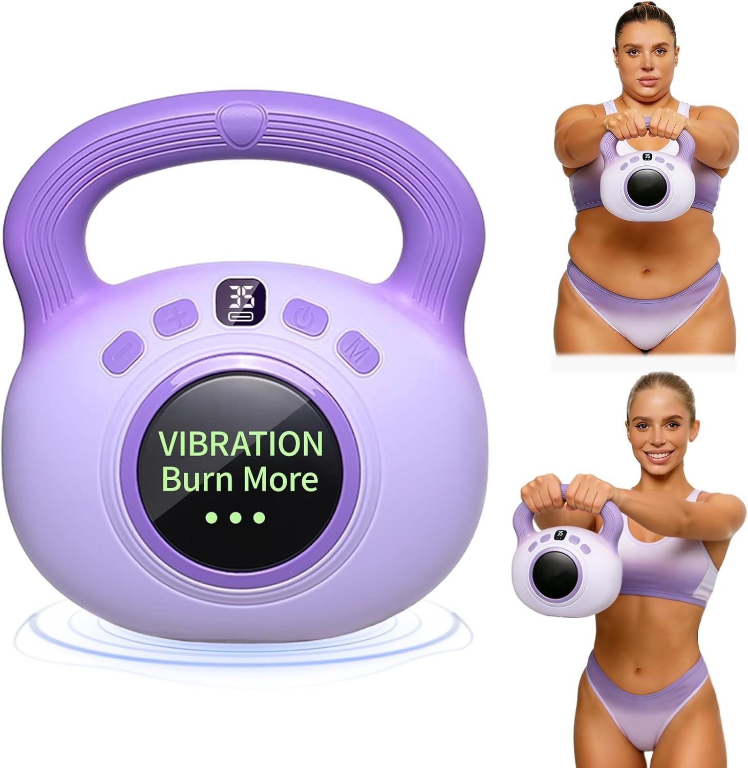 3LB Golden Weight Vibration Kettlebell Body Sculpting & Lymphatic Drainage 1PCS