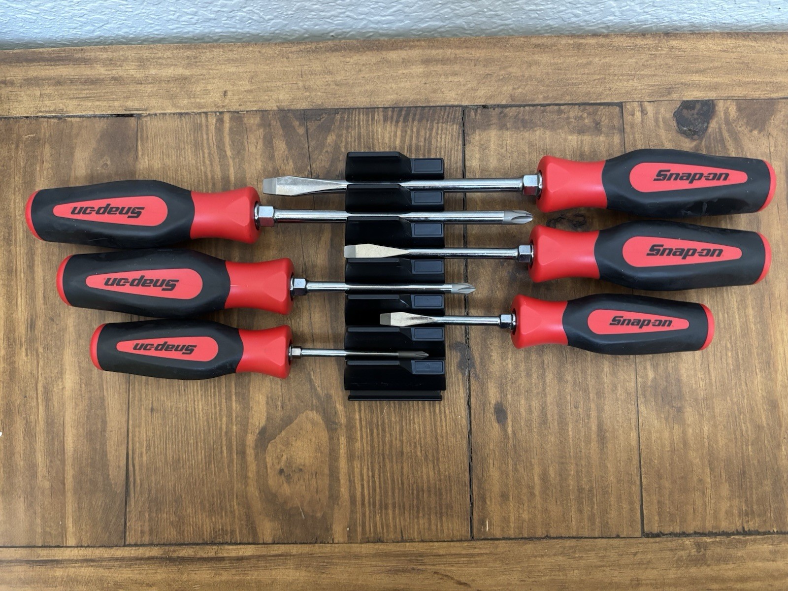 snap-on tools combination screwdriver set red soft grip new USA SGDX60B