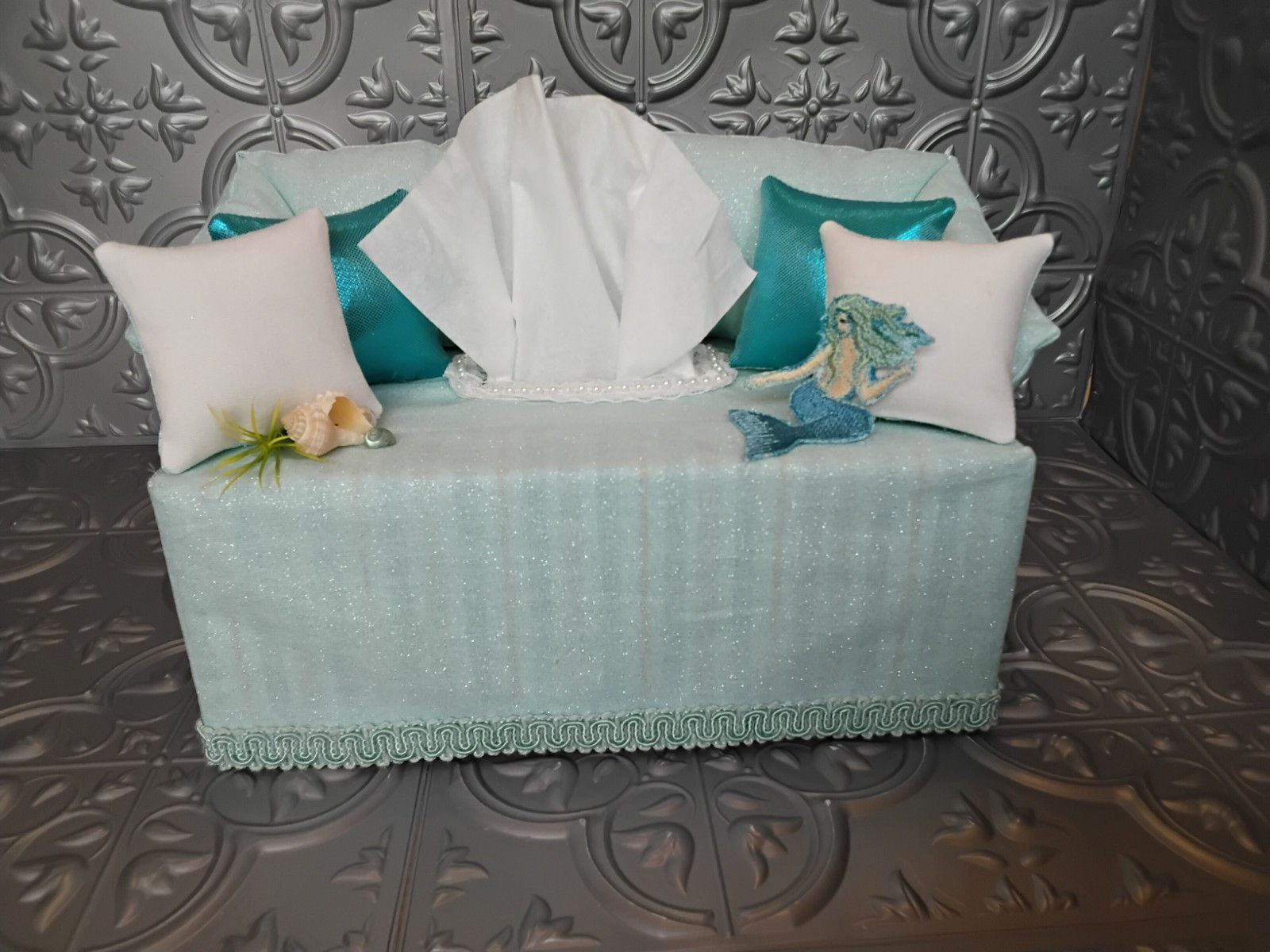 Mermaid Sofa Tissue Box Cover New Hand-made Free Box Of Tissues