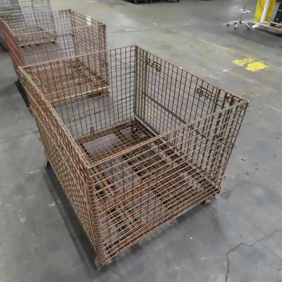 48" x 40" x 30" Deep Steel Collapsible Stackable Wire Bulk Bin Container