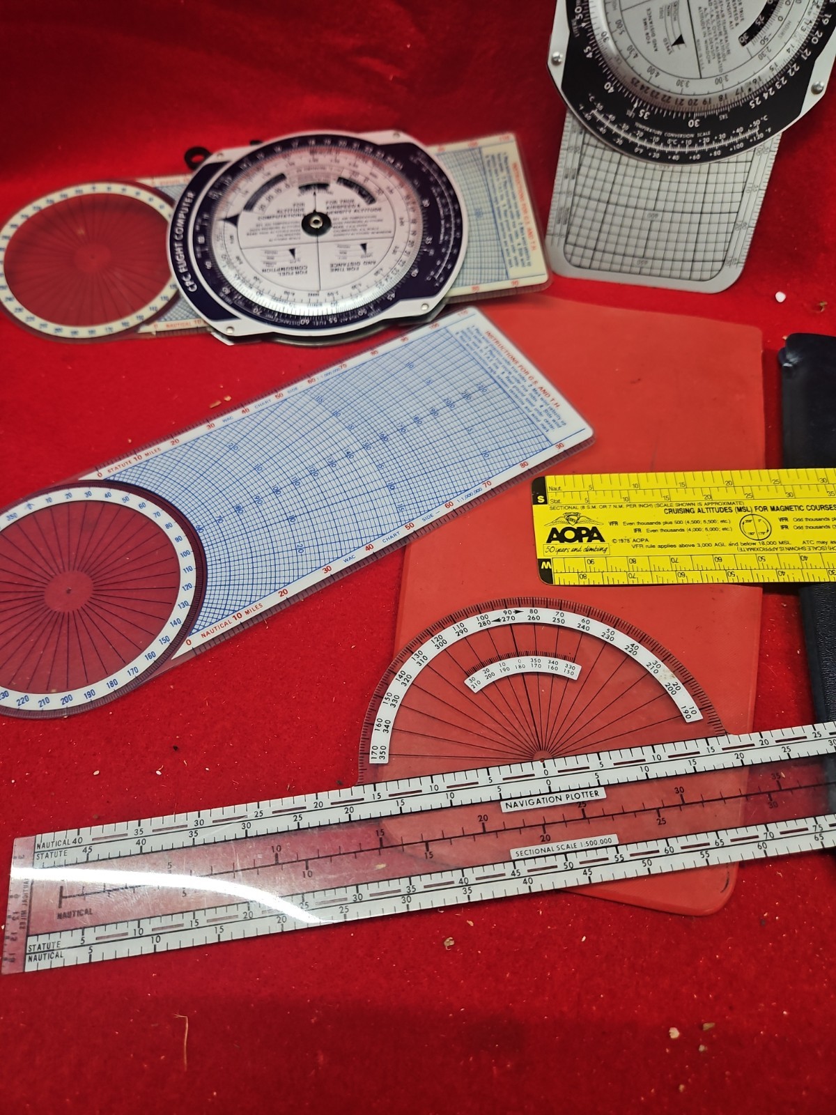 2 1982 cpc Flight Computer Piper Cessna Protractor Navigation Pilot Aviation Lot