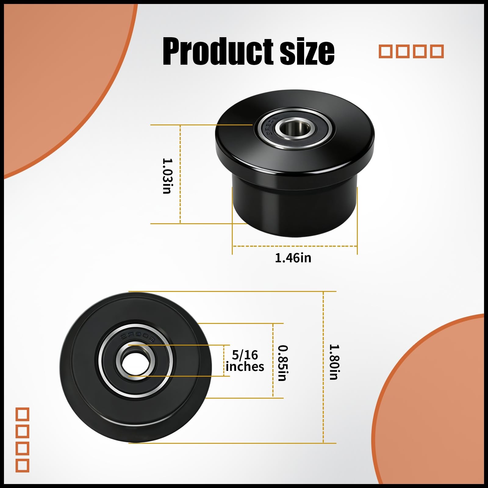 "4 Machined Wheels/Rollers for Total Gym Models 1000 to 1900 Replacement"