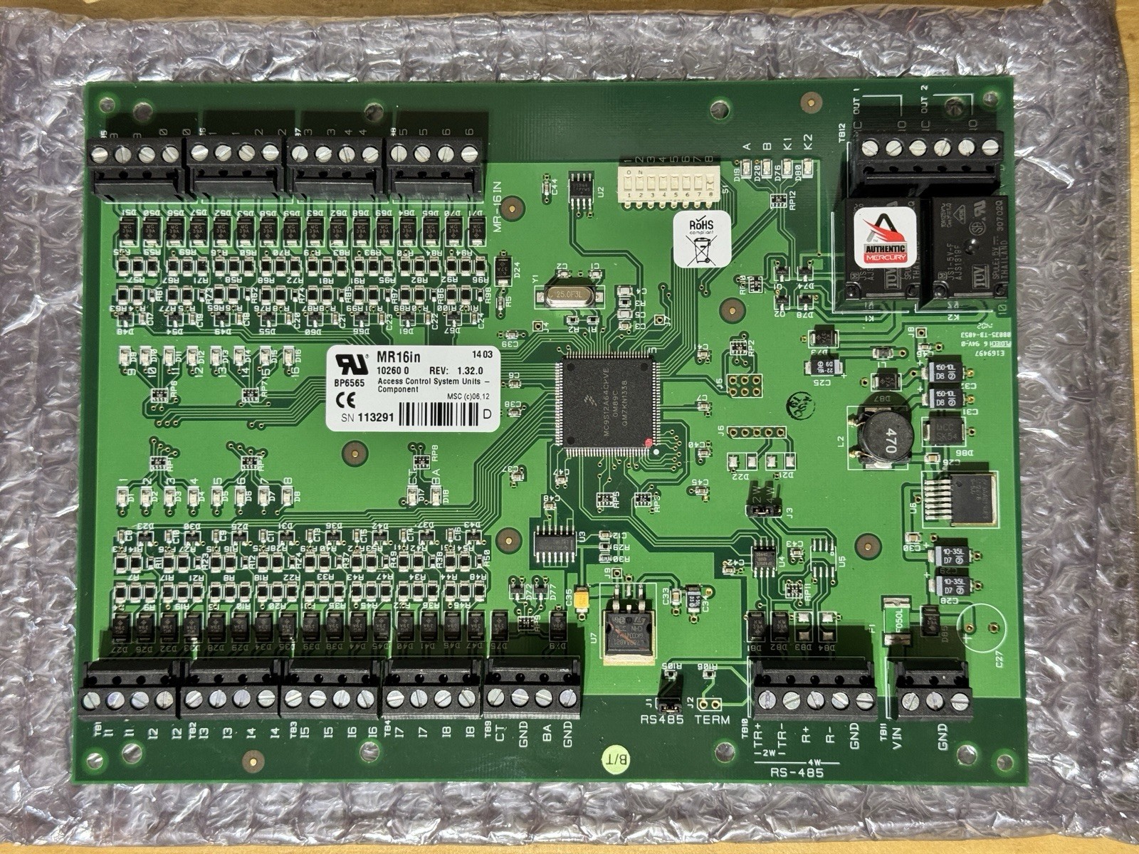 NEW MR16in Mercury Security - RS2 / Lenel / Avigilon 16CH Input Board