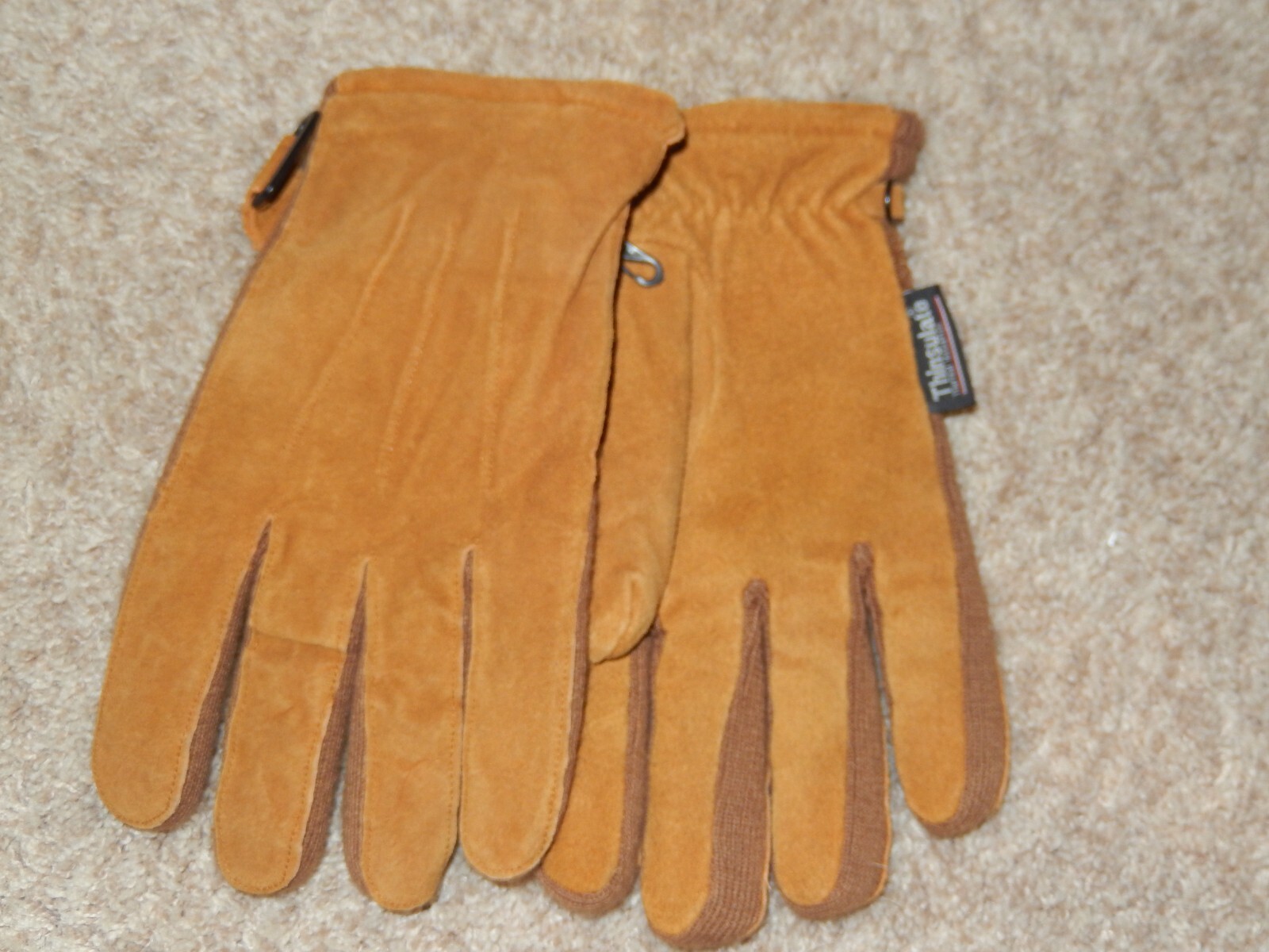 Mens Brown Suede Thinsulate Large w/ adjustable wrist NWOT
