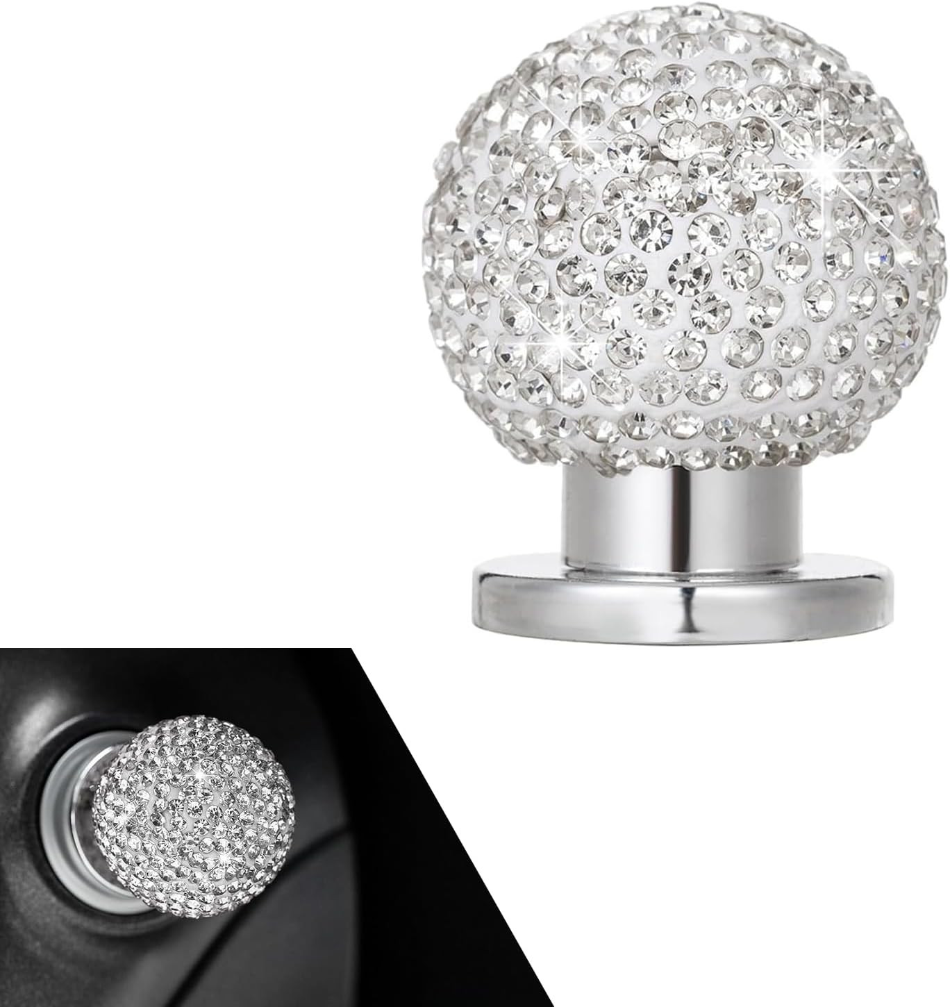 Bling Car Push Start Button Cover, Crystal Rhinestone Auto Ball Engine Start But