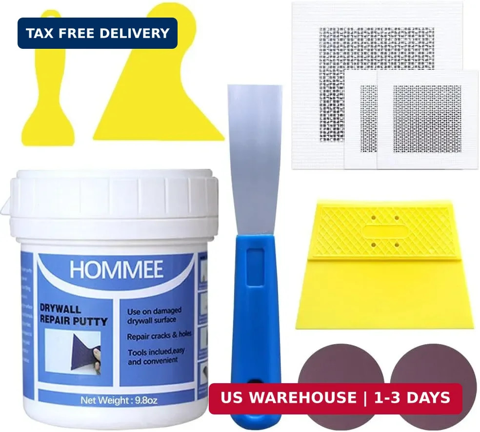 Drywall Repair Kit,Drywall Hole Patch Repair Kit,Wall Spackle Paste 9.8OZ to Fix