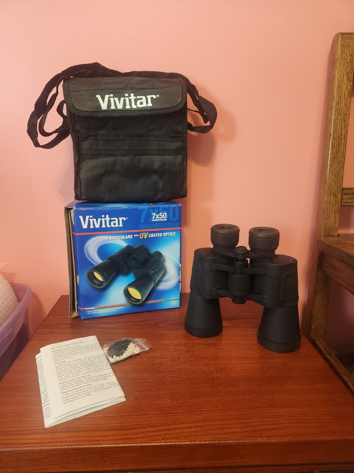 Vivitar 7x50 Binoculars UV Coated Lenses + carrying pouch/straps