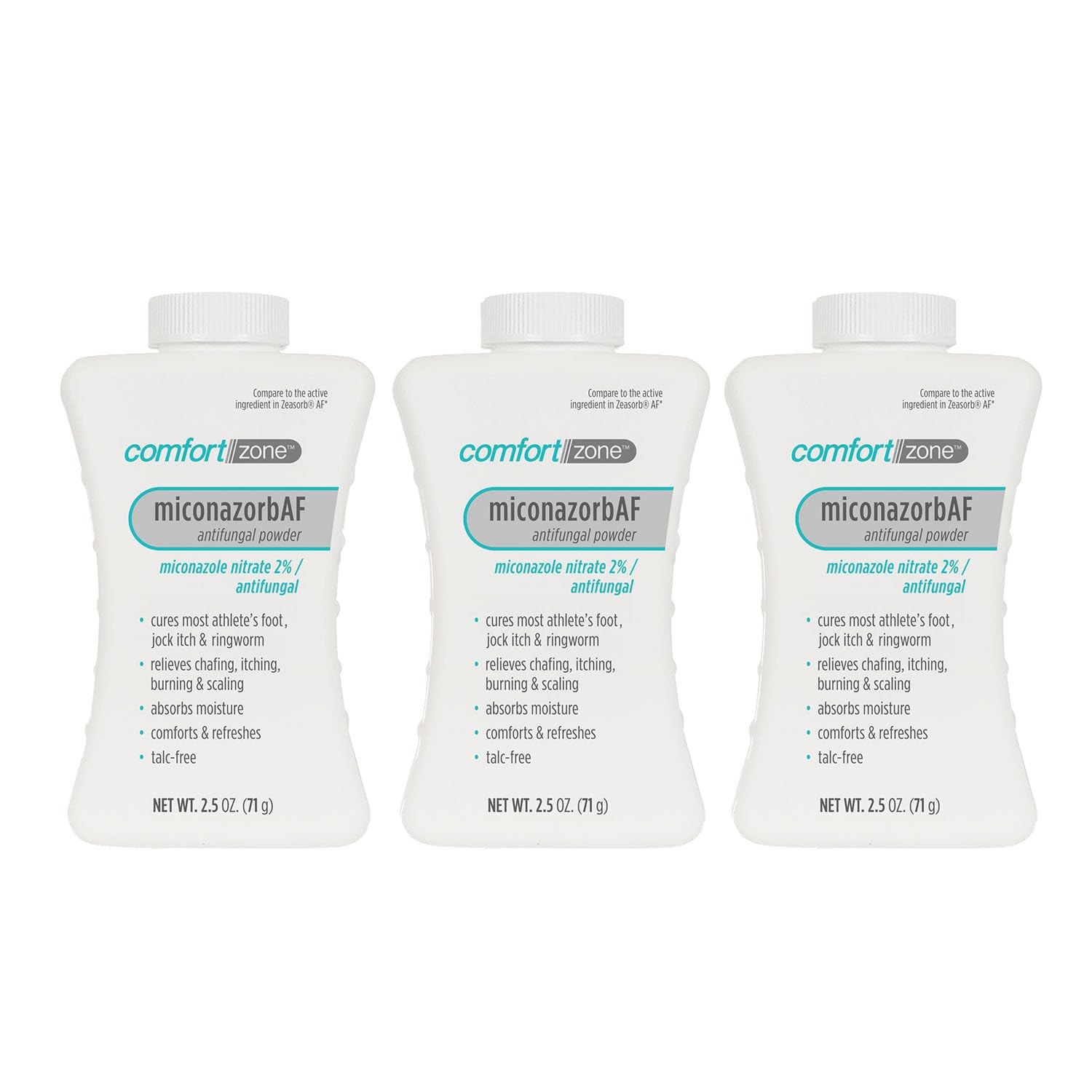 Comfort Zone Miconazorb Antifungal Powder, Talc-Free, 2.5 Ounce (Pack of 3)