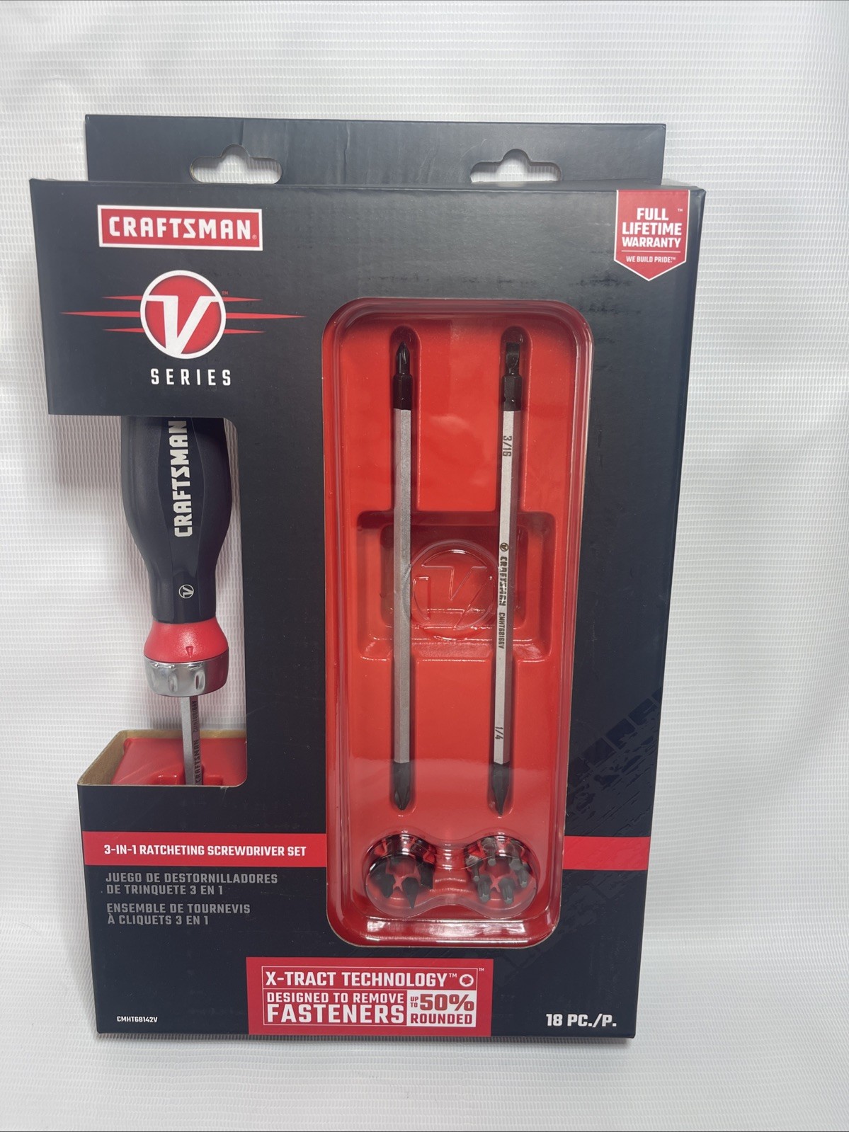 CRAFTSMAN V-SERIES 3 in 1 Ratcheting Screwdriver Set 18 Piece CMHT68142V