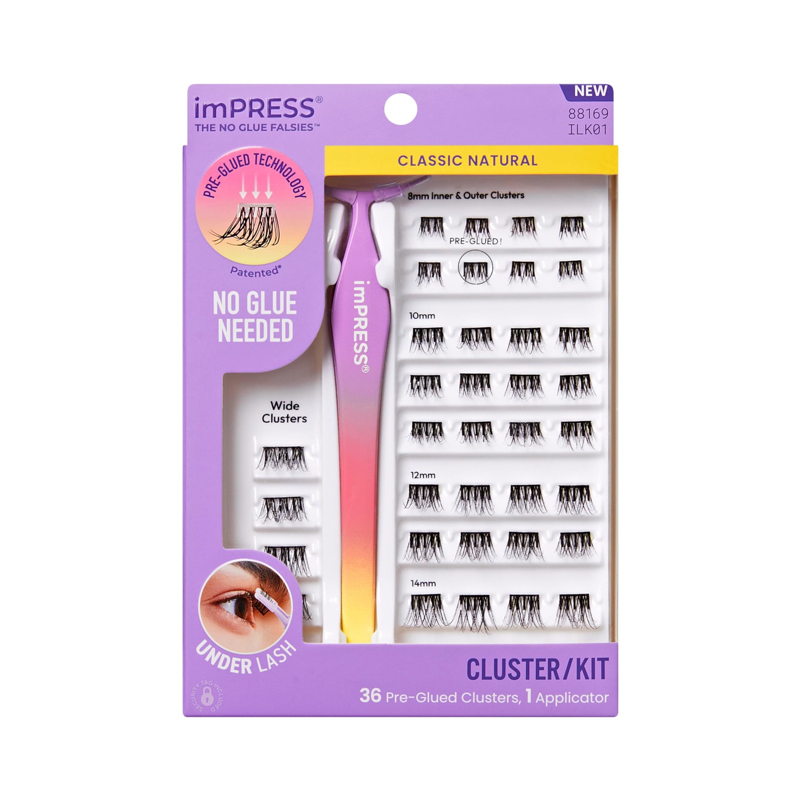 KISS Falsies Press On Self Adhesive Eyelashes, 12mm14mm Natural Volume Press ...