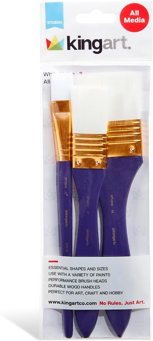 3-Piece Paint Brushes, Acrylic Painting Brush Set, Watercolor Brushes, Acrylic