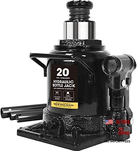 20 Ton (40,000 LBs) Torin Hydraulic Stubby Low Profile Car Bottle Jack BLACK