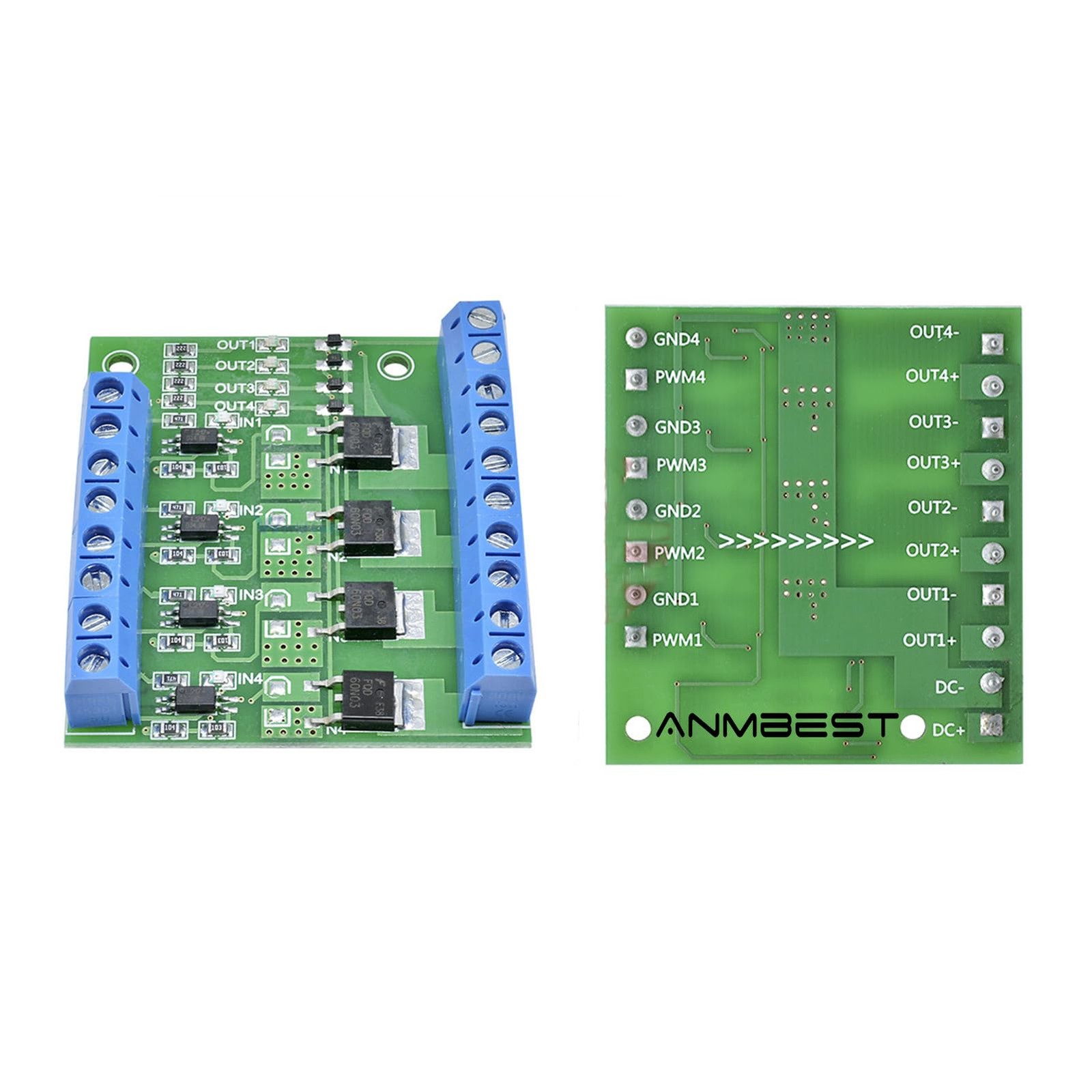 ANMBEST MOSFET Trigger Switch 4 Channel Drive Module 400W DC 3.7-27V 10A Larg...