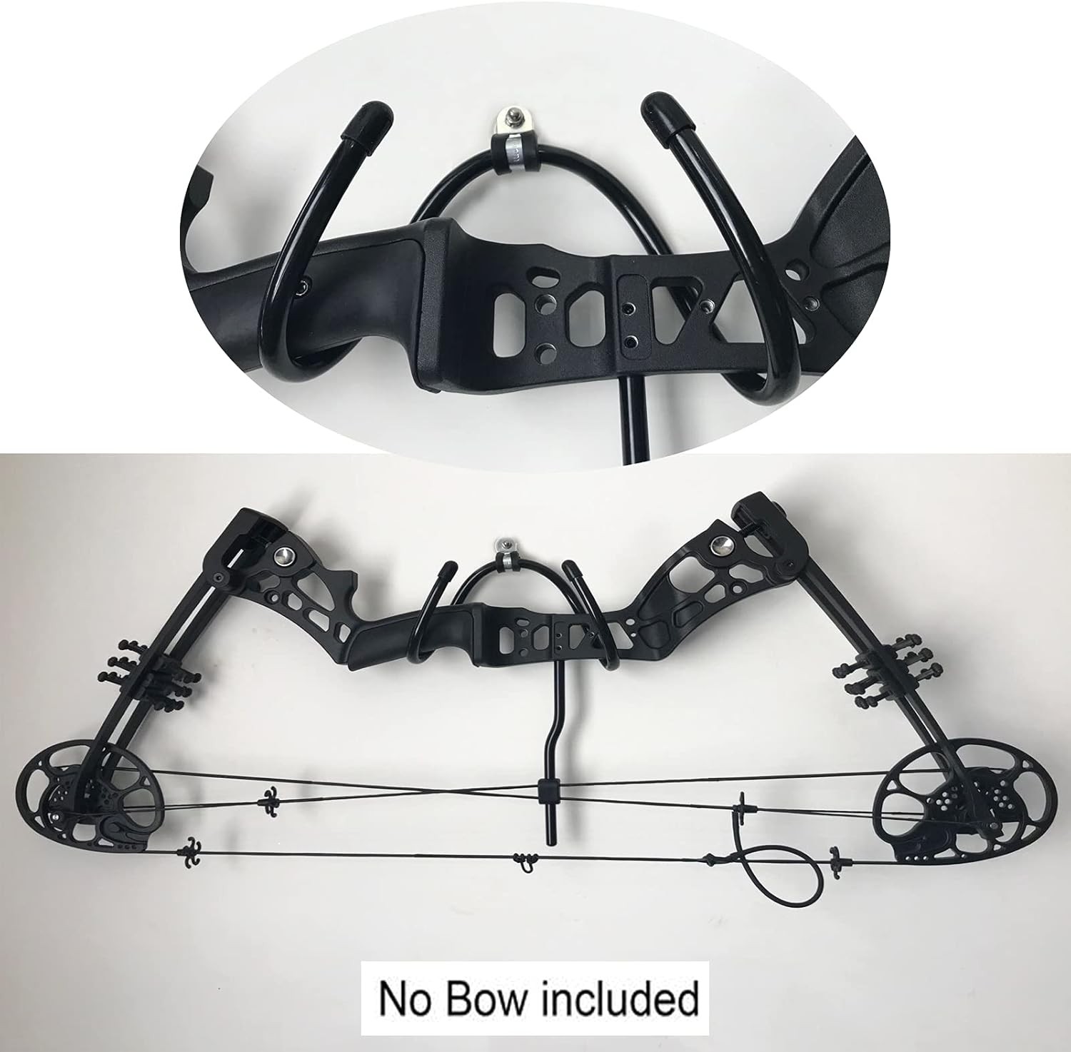 Pmsanzay Bow Wall Storage Display Rack - Hanger Hooks Mount, Black