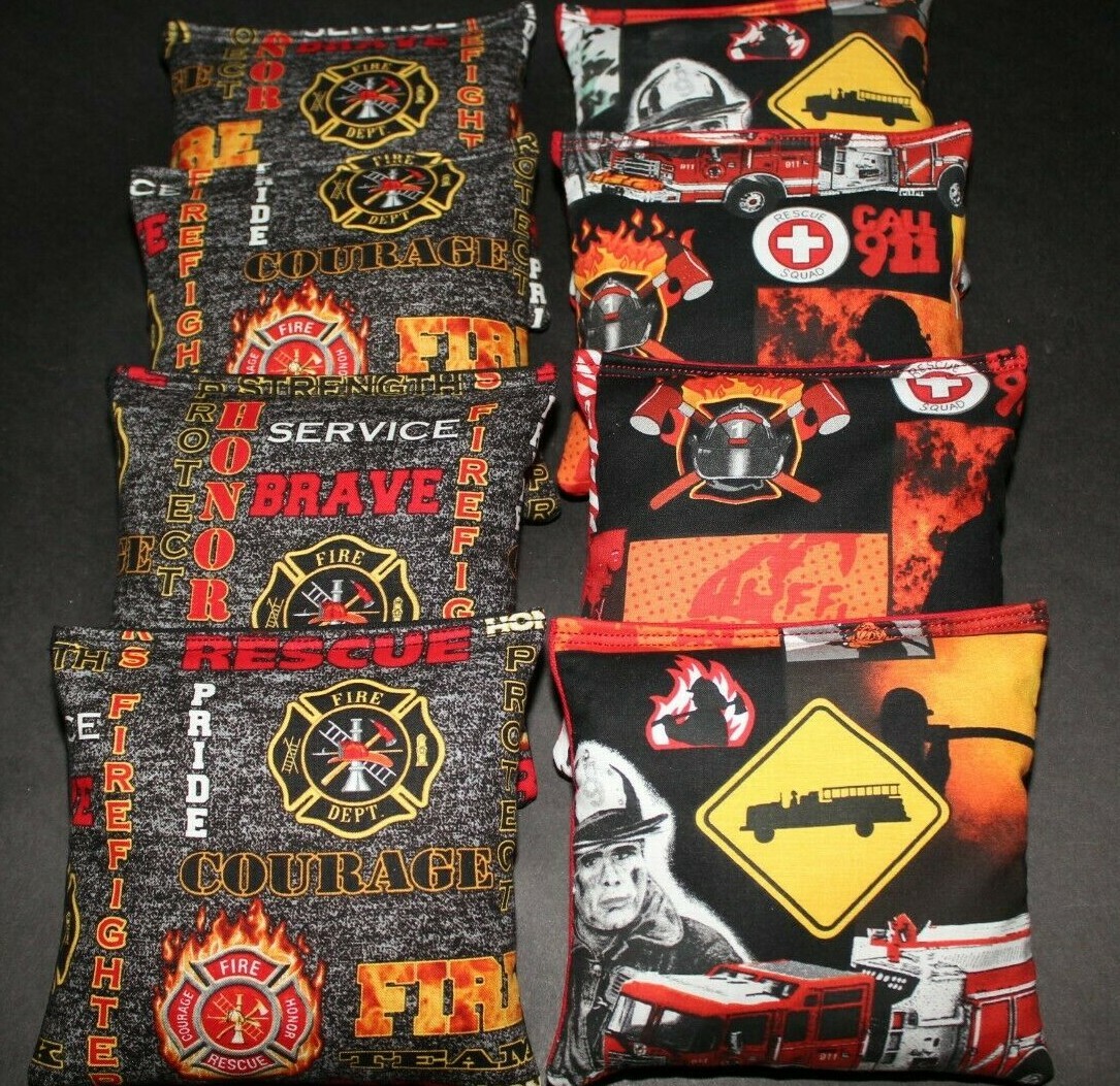 FIREFIGHTER RESCUE COURAGE BADGE 8 ACA Regulation Corn Hole Game Bags