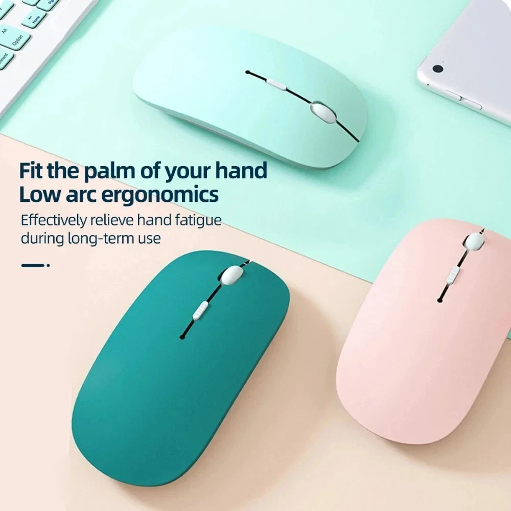 Silent Bluetooth Wireless Mouse Rechargeable Slim Optical Mice for iPad Laptop