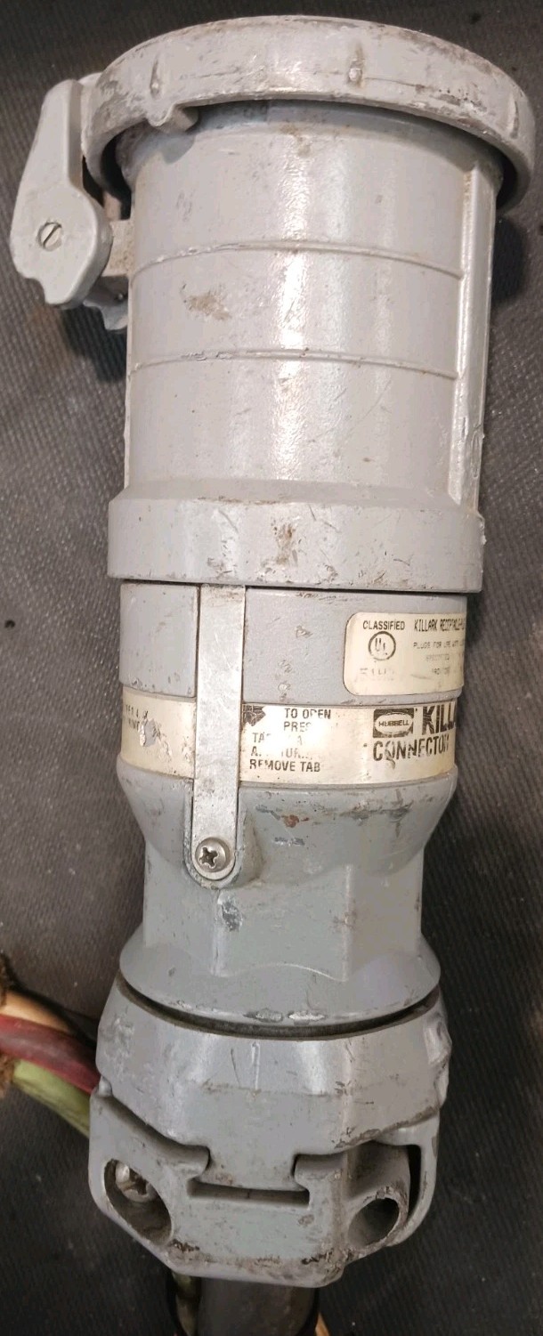KILLARK VRP6465 EXPLOSION PROOF FEMALE PLUG 60A 600V 3W 4P with CORD (L-10)