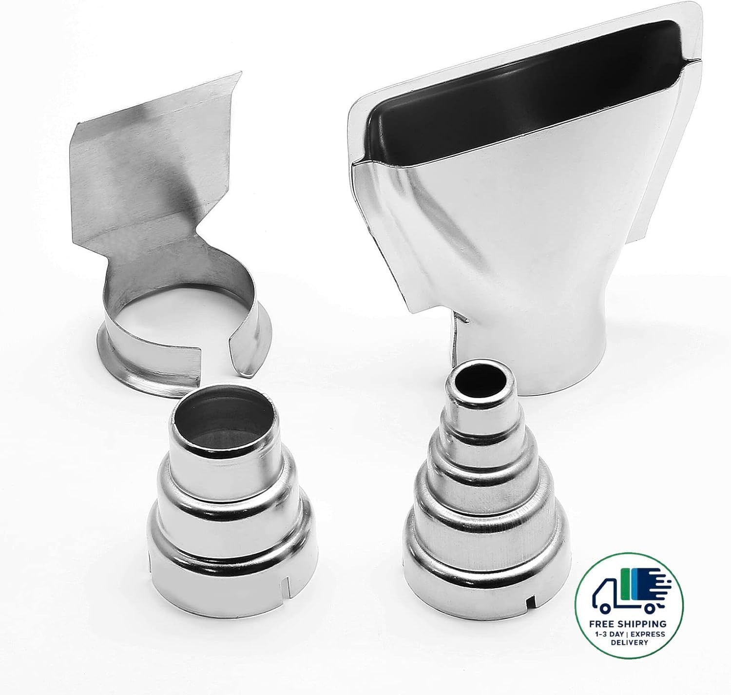 Kit de 4 boquillas para pistola de calor, reflector de acero inoxidable