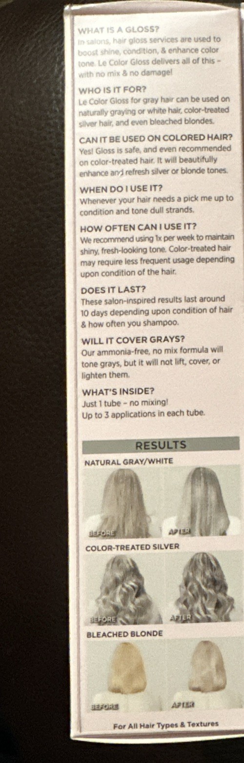 L'OREAL Paris Le Color Gloss One Step In-Shower Toning Hair Gloss For Gray Hair