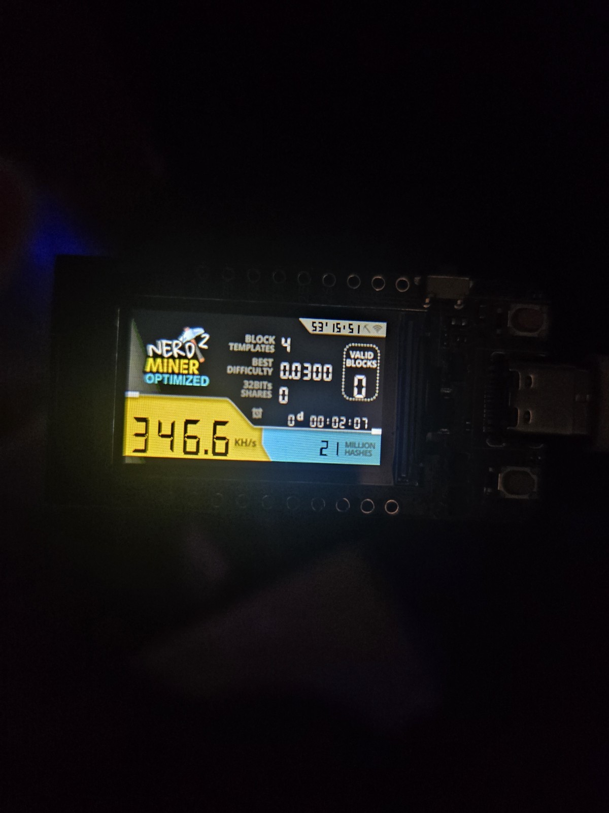 Solo Bitcoin NerdMiner V2 Upgraded 350KH/s! ☆Compact Version☆ Nerd Miner Lottery