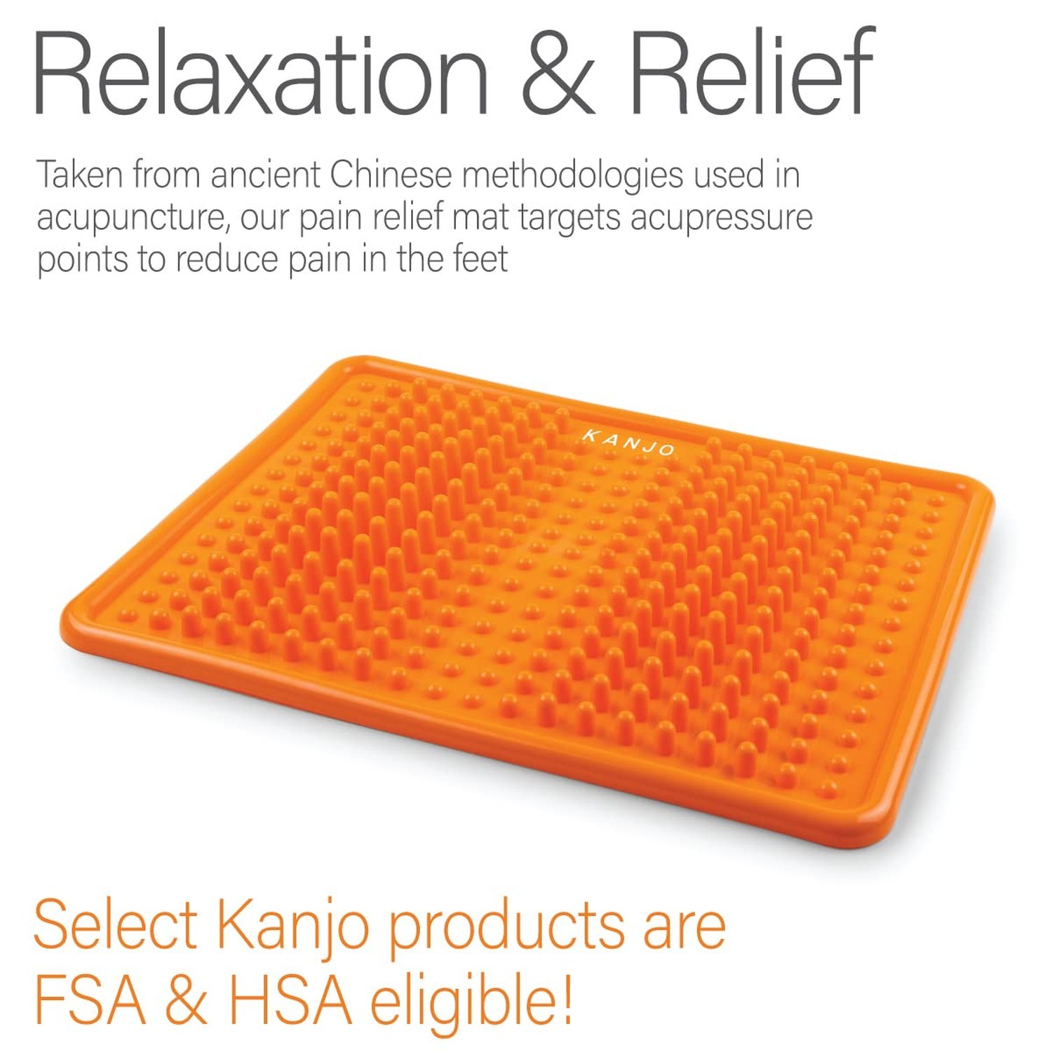 Kanjo Acupressure Foot Pain Relief Mat | Pressure Point Foot Massager for Pla...