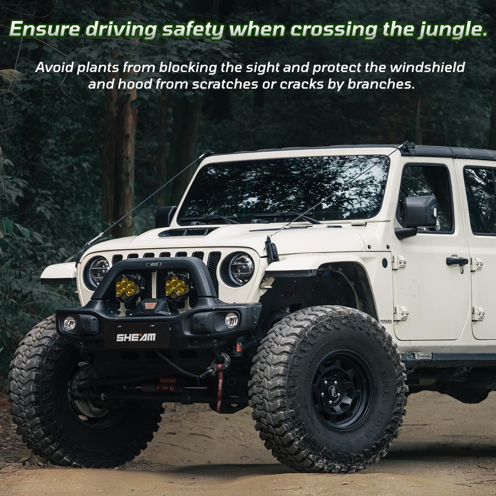 Adjustable Limb Risers Kit for Wrangler JL JT 2018-2025 - Windshield Protector,