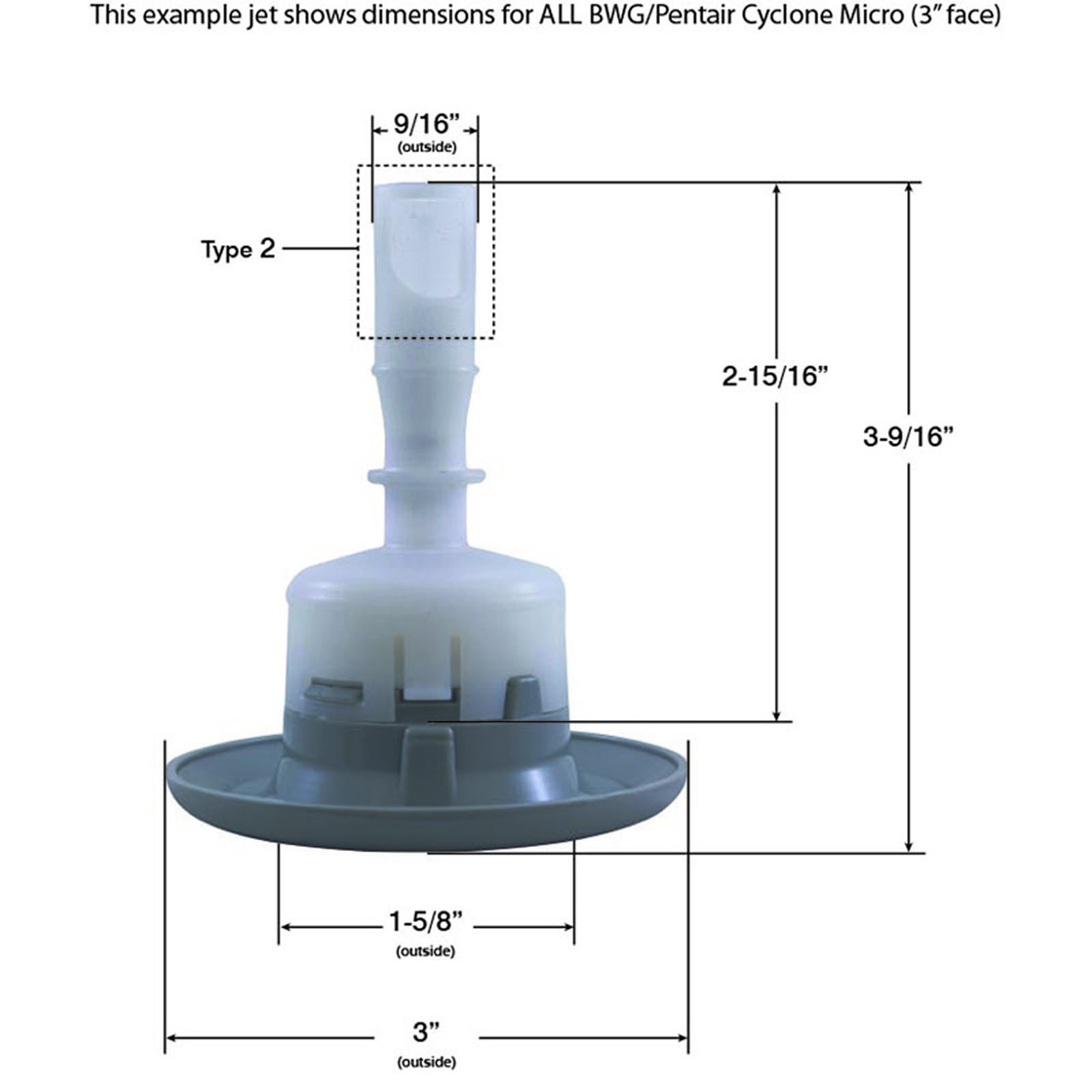 Jet Intl, BWG Cyclone Micro, 3"fd, Dir, Txt, Silver