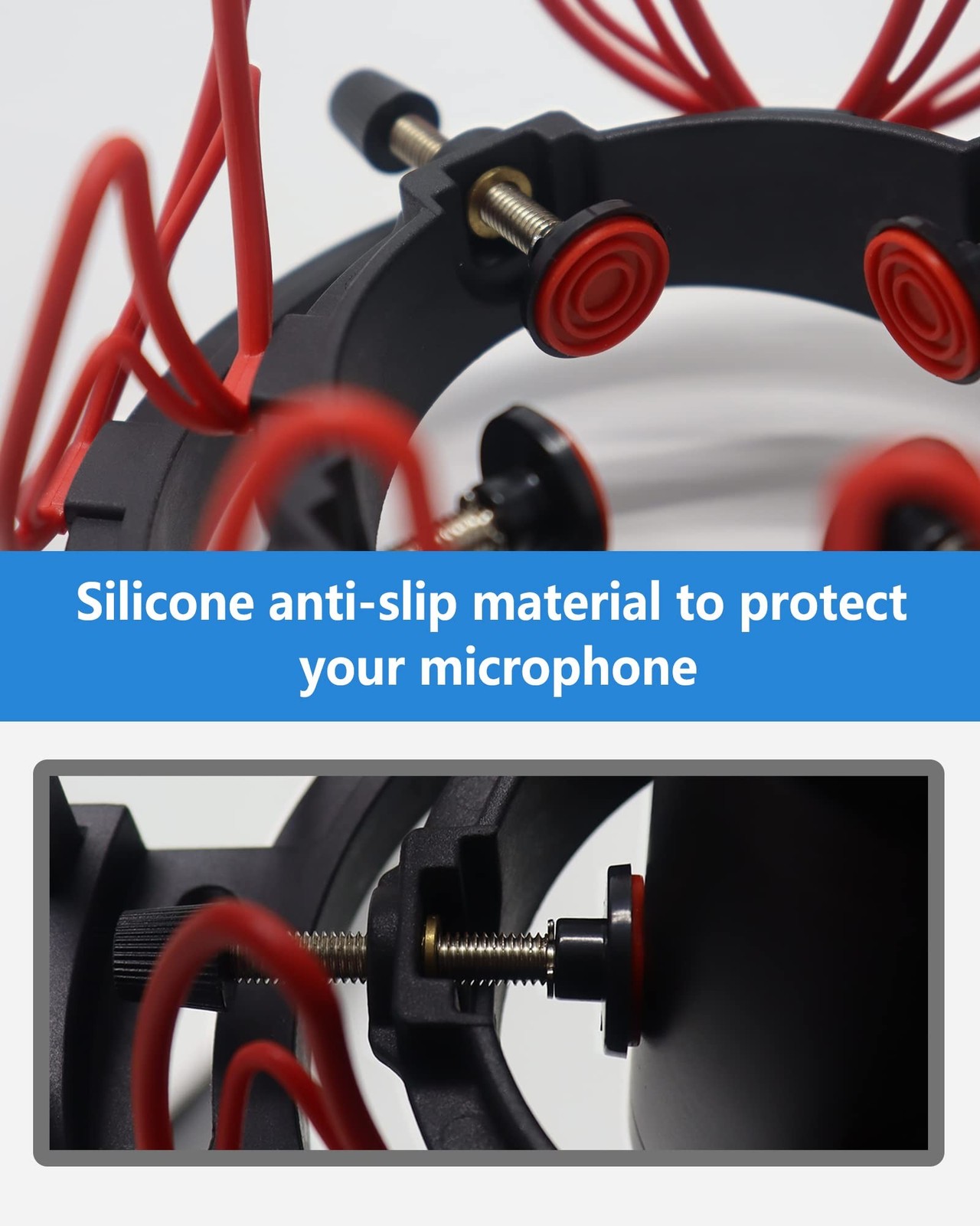 Microphone Shock Mount with Pop Filter Universal Shock Stand for Microphones ...