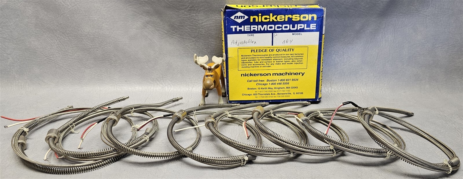 Nickerson Adjustoflex Thermocouple 3/16" or 4.8mm Probes Lot of 8
