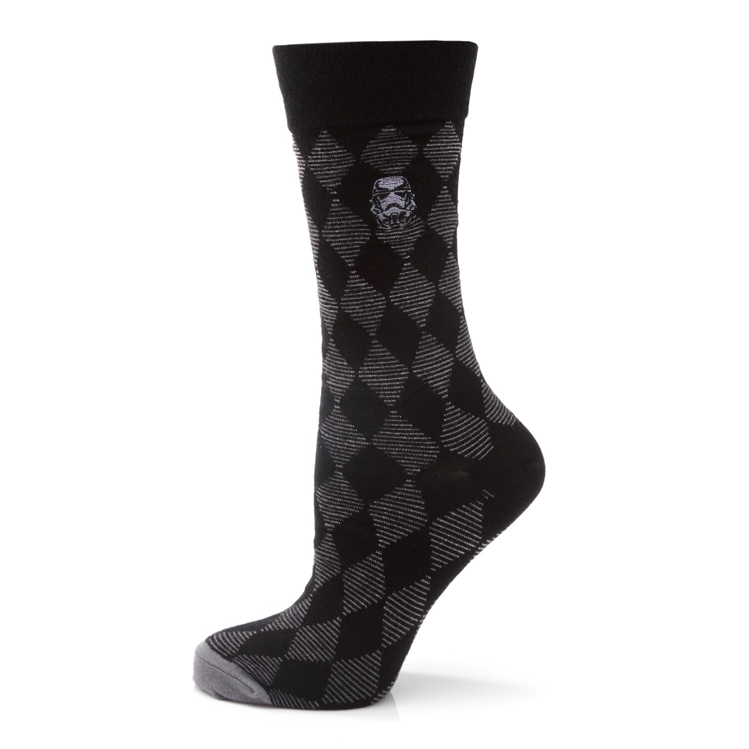 Star Wars Stormtrooper Argyle Black Men's Crew  Socks One Size