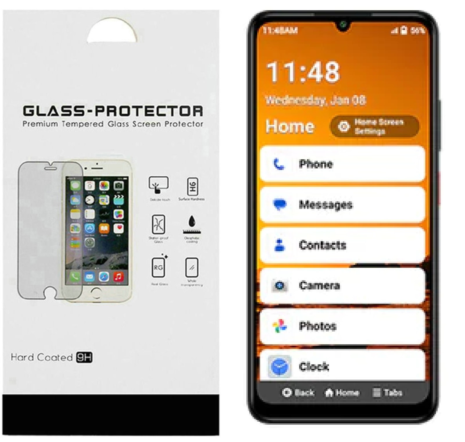 For Consumer Cellular IRIS CONNECT 2 SN512CC 2x Tempered Glass Screen Protector