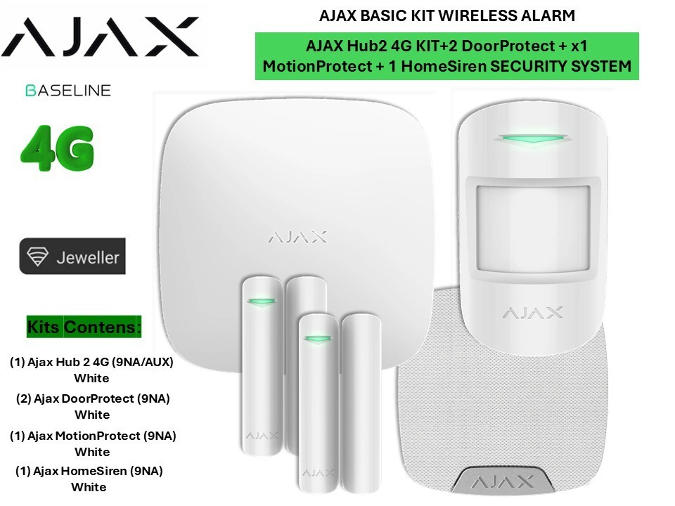 Ajax  BASIC KIT HUB2 (4G) ETHERNET WIRELESS ALARM