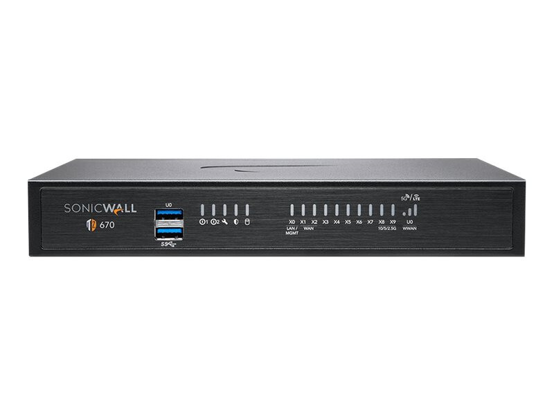 SonicWall TZ670 Network Security Appliance with 1YR 8x5 Support 02-SSC-5858 NEW