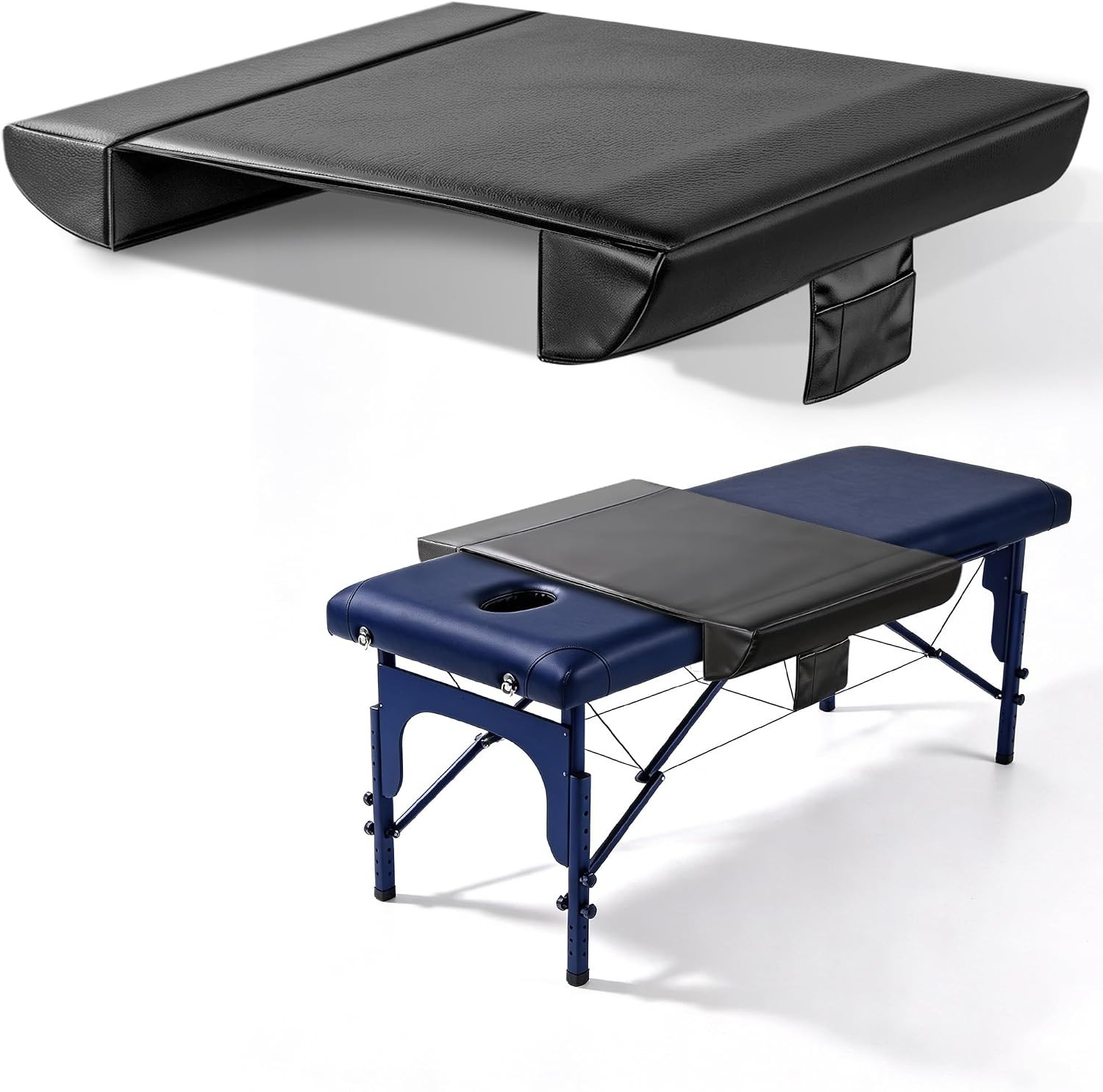 Massage Table Arm Extender Pads, 7.8" Wide, Memory Foam, Waterproof Cover