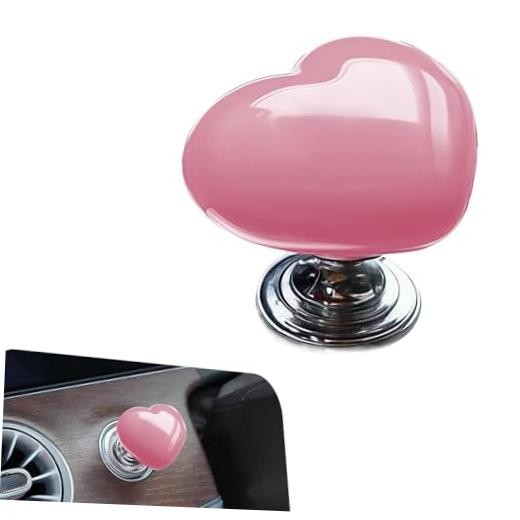 Push Start Button Cover, Engine Start/Stop Ceramic Heart Pink Ceramic Heart