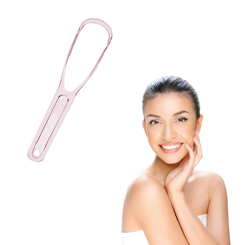 Didiseaon Tongue Scraper for Adults and Kids - Food 16.20X3.50X1.00CM, Pink