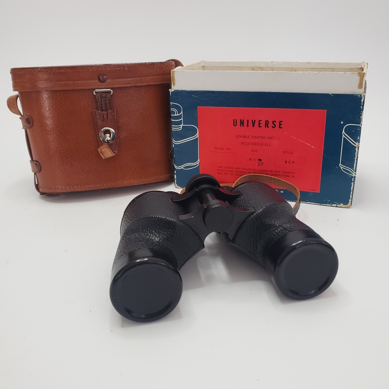Vintage Universe Mariner Dbl Coated Weather Sealed Binoculars 8X30 Leather Case