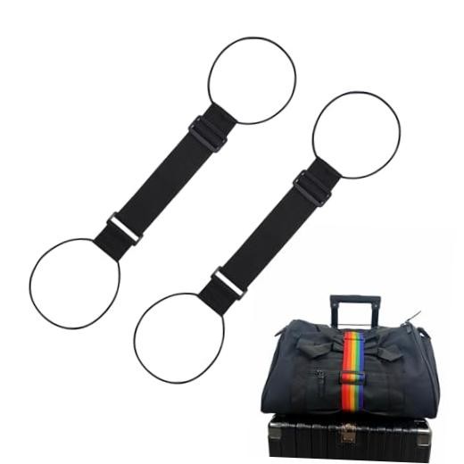 2 PCS Luggage Straps for Suitcase, Luggage Connector Straps,Multi Black
