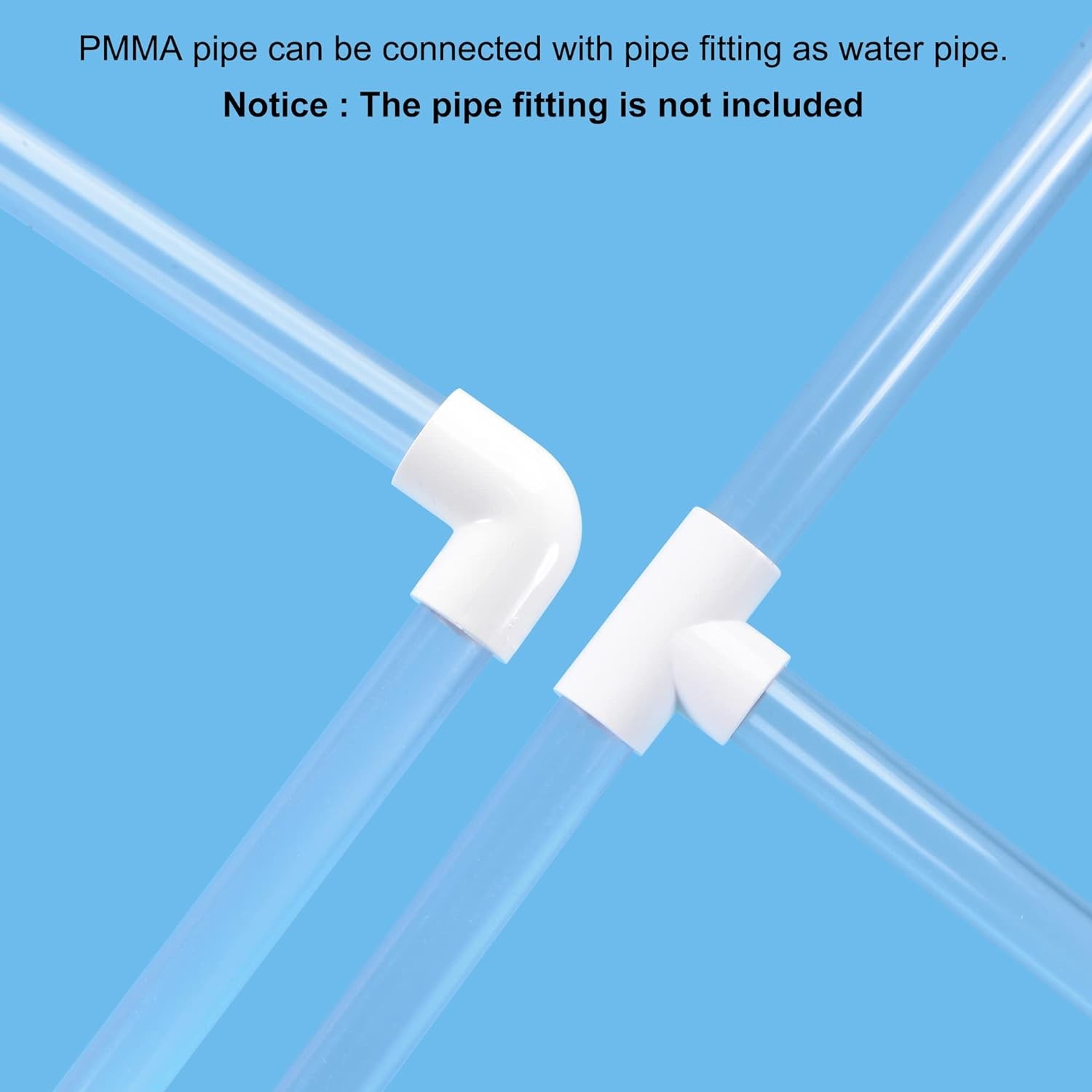 MECCANIXITY Acrylic Pipe Rigid Round Tube Clear 1/2"(12mm) 12mm x 16mm,
