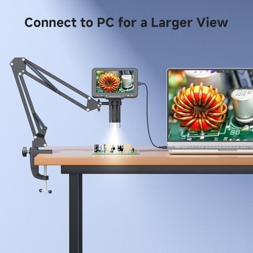 5" LCD Digital Microscope, 1000X Magnification Soldering Microscope for Elect...