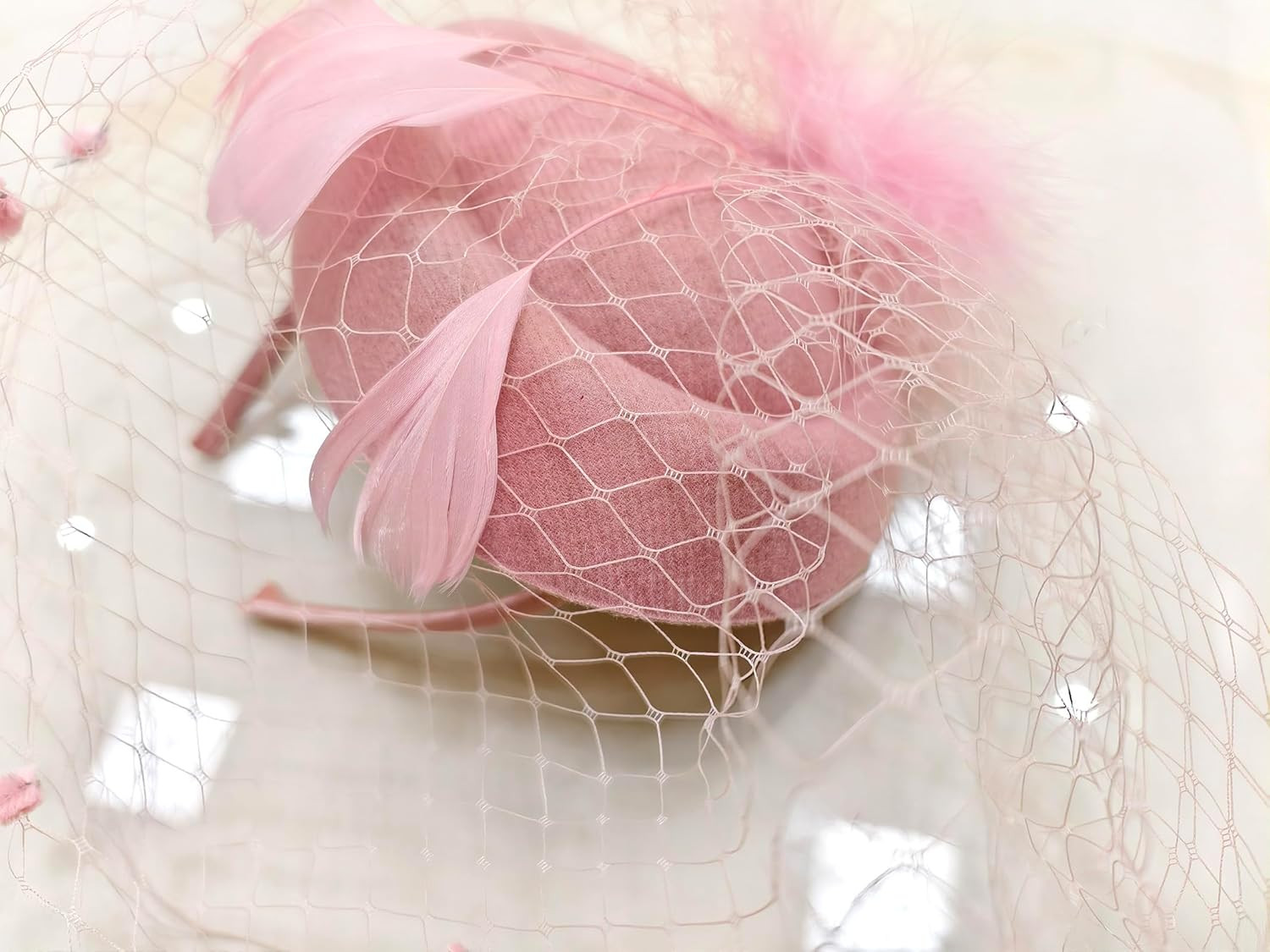 Fascinators Hat Women Tea Party Pillbox Veil Cocktail Mesh Hat