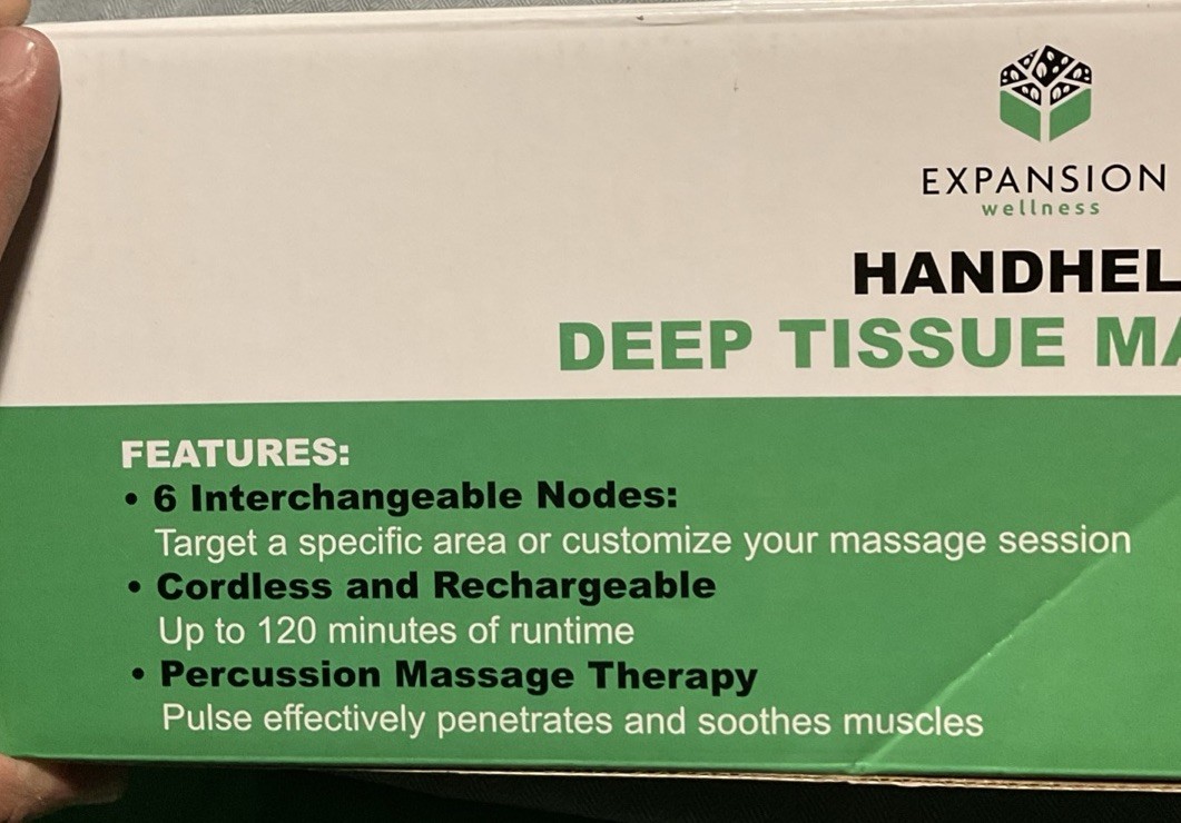 Expansion Wellness Handheld Deep Tissue Massager With 6 Interchangeable Nodes