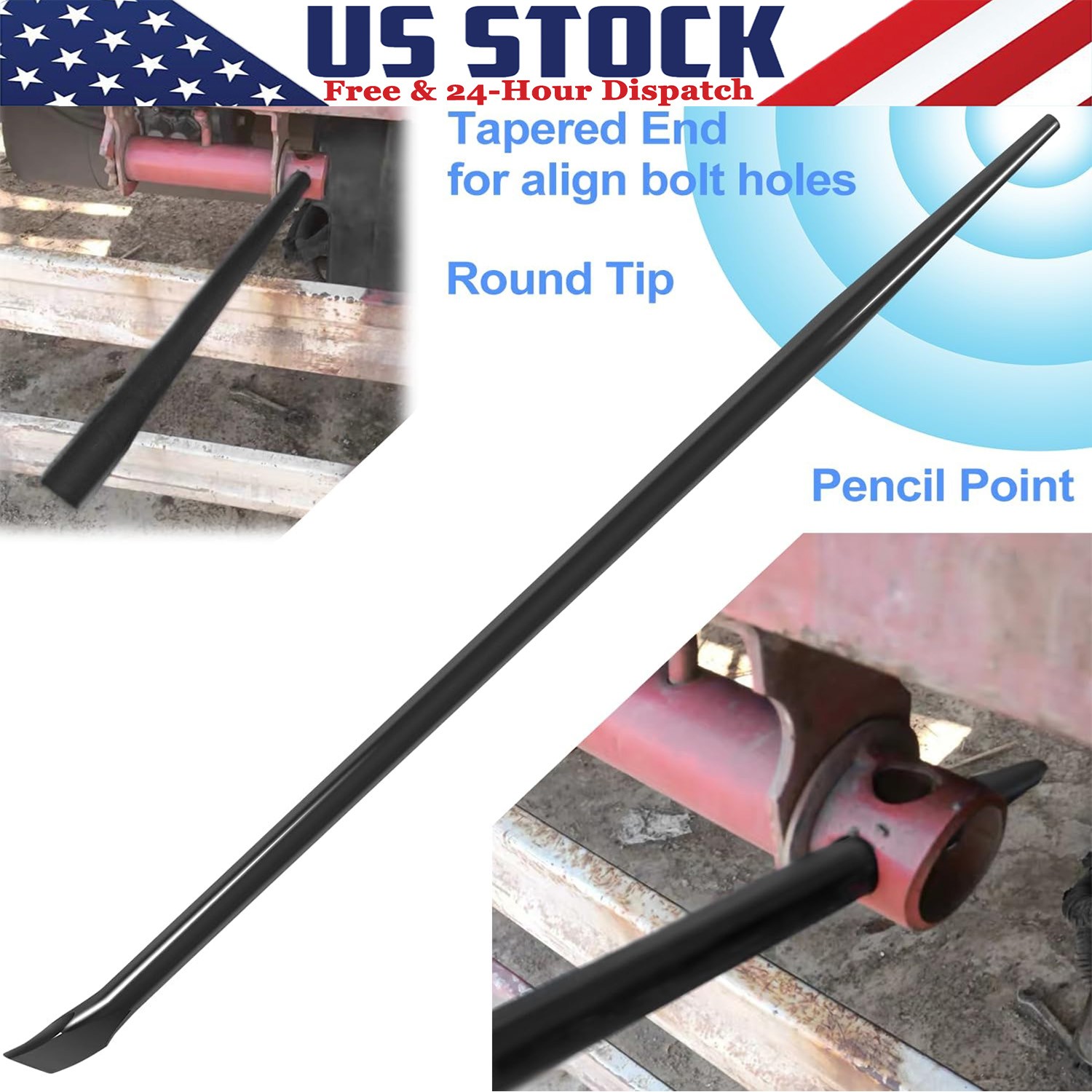 3248 Round 7/8-Inch x 30-Inch Connecting Bar Sleever Bar for Aligning, Prying
