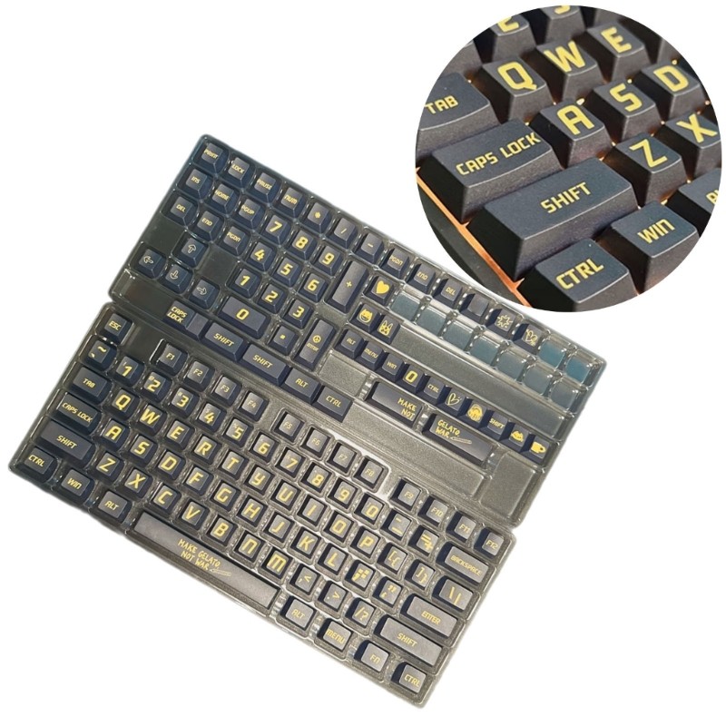 Black Gold Keyboard Keycaps High Stability for Mechancial Keyboard Keycap Set